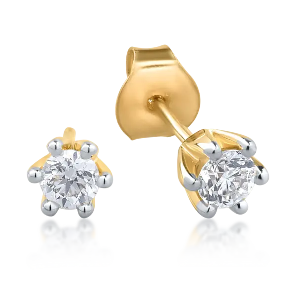 Cercei din aur galben cu diamante de 0.39ct