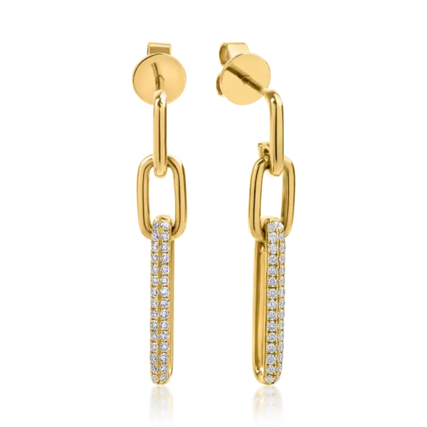 Cercei din aur galben cu diamante de 0.3ct