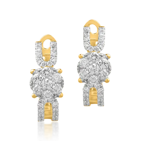 Cercei din aur galben cu diamante de 0.41ct