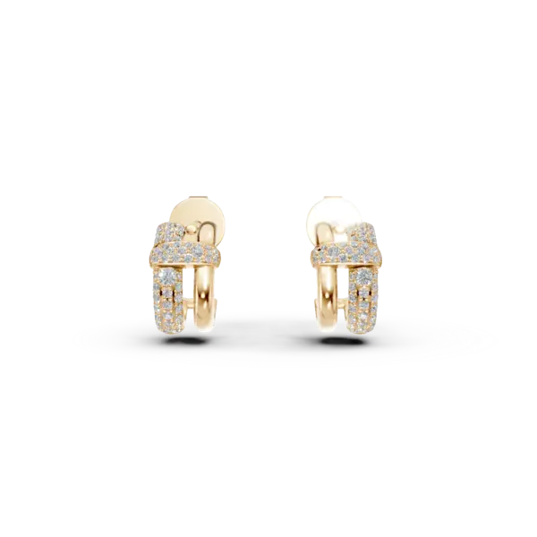 Cercei din aur galben cu diamante de 0.42ct
