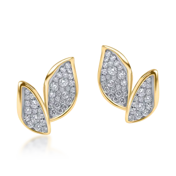 Cercei din aur galben cu diamante de 0.57ct
