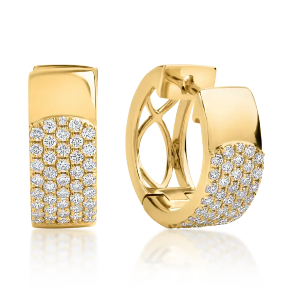 Cercei din aur galben cu diamante de 0.5ct