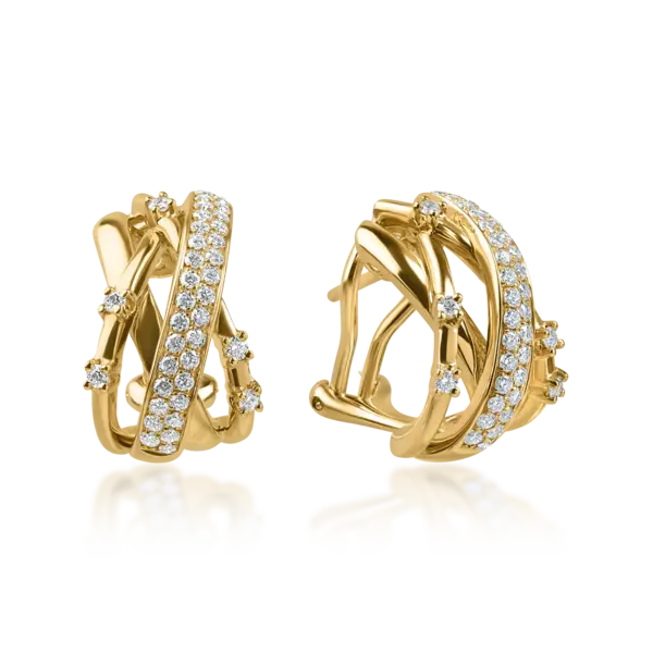 Cercei din aur galben cu diamante de 0.6ct