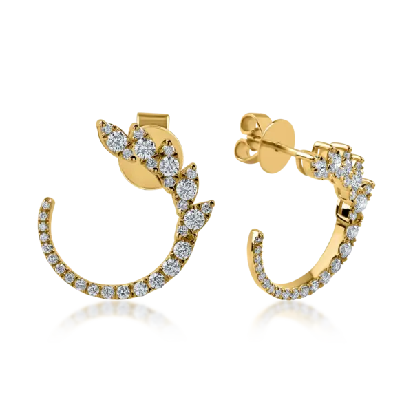 Cercei din aur galben cu diamante de 0.76ct