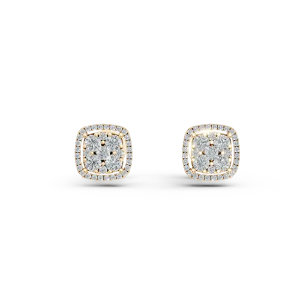 Cercei din aur galben cu diamante de 0.96ct