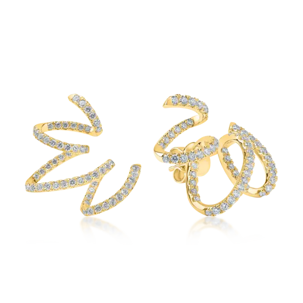 Cercei din aur galben cu diamante de 0.96ct