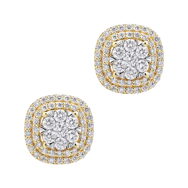 Cercei din aur galben cu diamante de 1.5ct