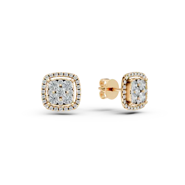 Cercei din aur galben cu diamante de 1ct