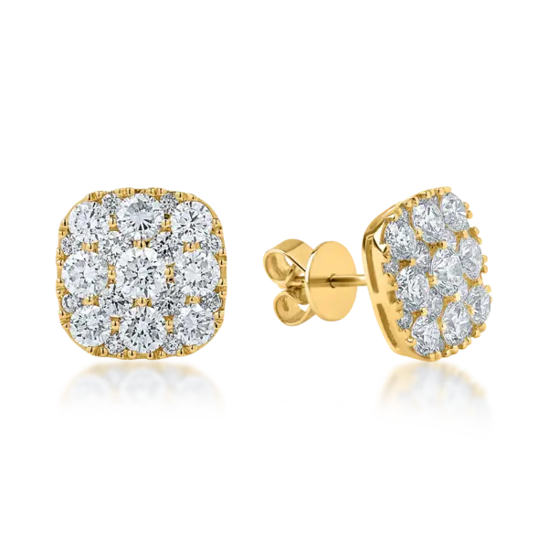 Cercei din aur galben cu diamante de 2.3ct