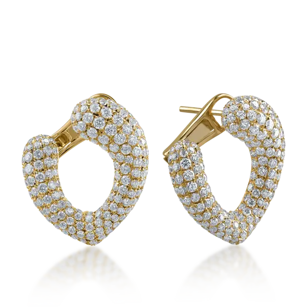Cercei din aur galben cu diamante de 3.51ct