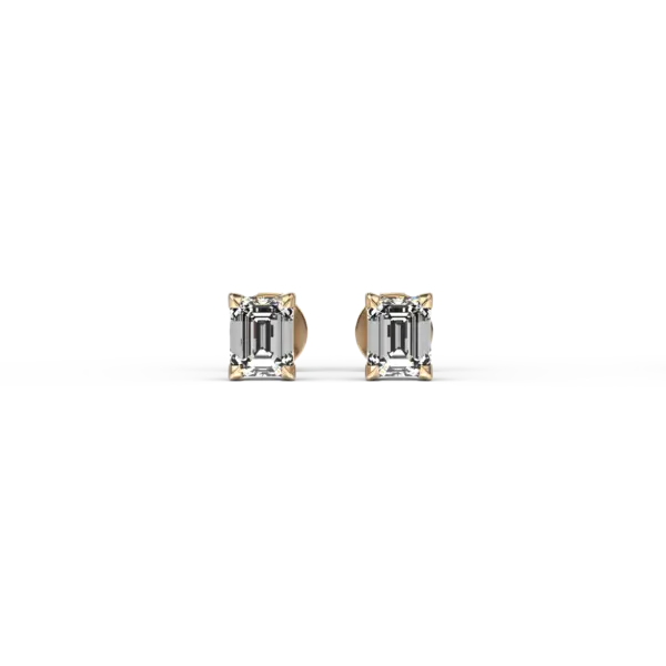 Cercei din aur galben cu diamante emerald de 0.8ct