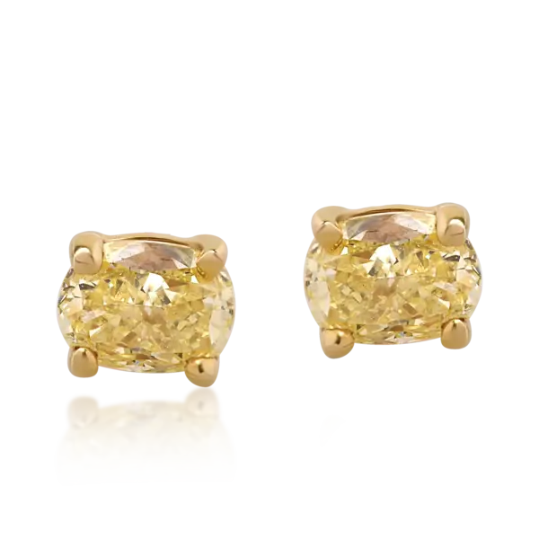 Cercei din aur galben cu diamante fancy-multicolore de 0.64ct