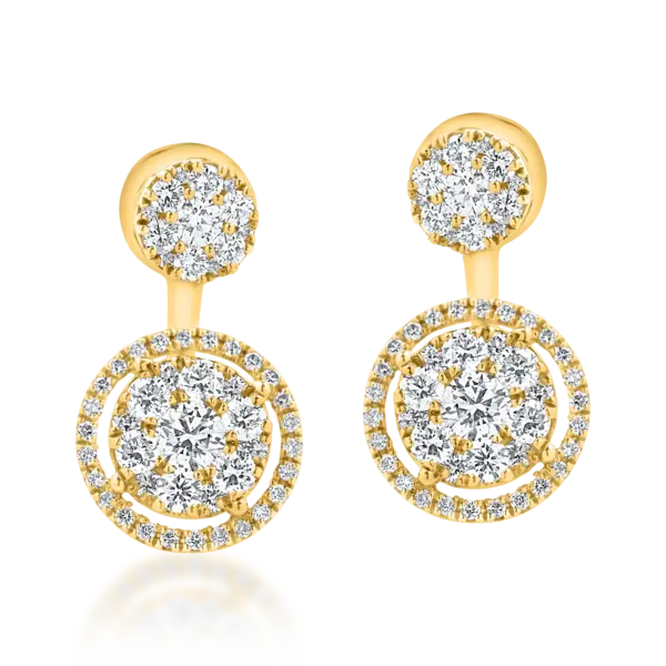 Cercei din aur galben cu diamante microsetting de 1.2ct