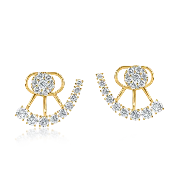 Cercei din aur galben cu diamante microsetting de 2.3ct