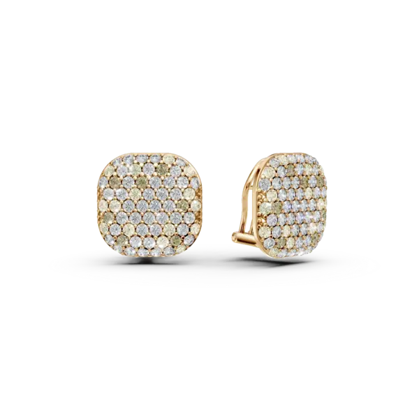 Cercei din aur galben cu diamante multicolore de 3.89ct