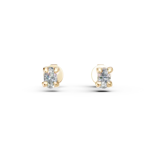 Cercei din aur galben cu diamante ovale de 0.6ct