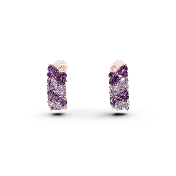 Cercei din aur roz cu ametiste heart de 4.3ct