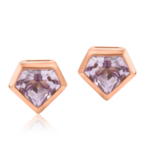 Cercei din aur roz cu ametiste roz de 1.029ct