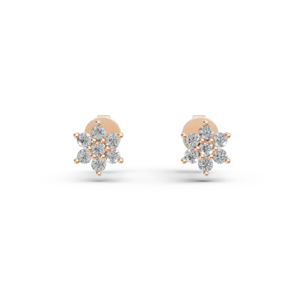 Cercei din aur roz cu diamante de 0.14ct