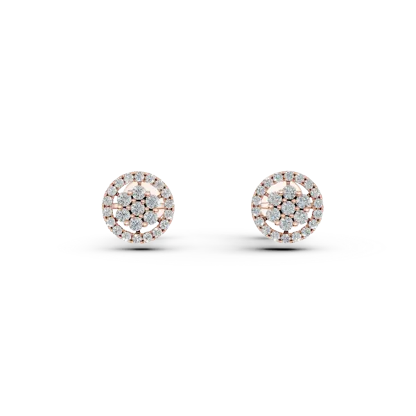 Cercei din aur roz cu diamante de 0.276ct