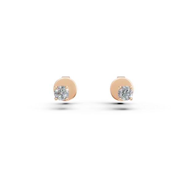 Cercei din aur roz cu diamante de 0.2ct