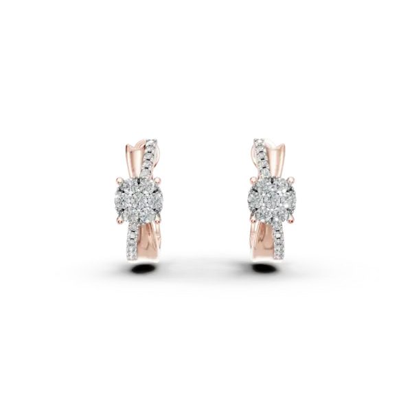 Cercei din aur roz cu diamante de 0.31ct