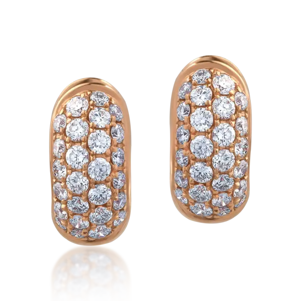 Cercei din aur roz cu diamante de 0.48ct