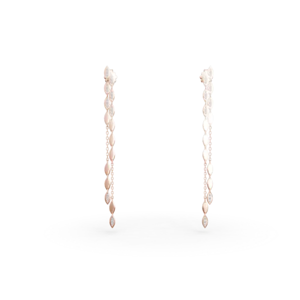 Cercei din aur roz cu diamante de 0.4ct