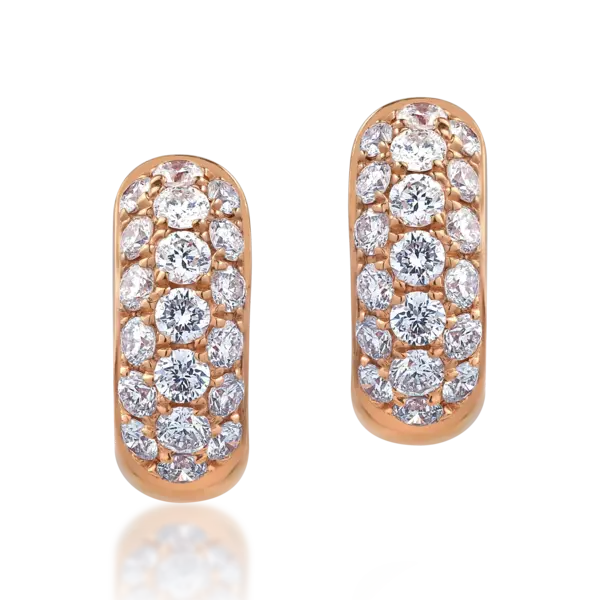 Cercei din aur roz cu diamante de 0.59ct