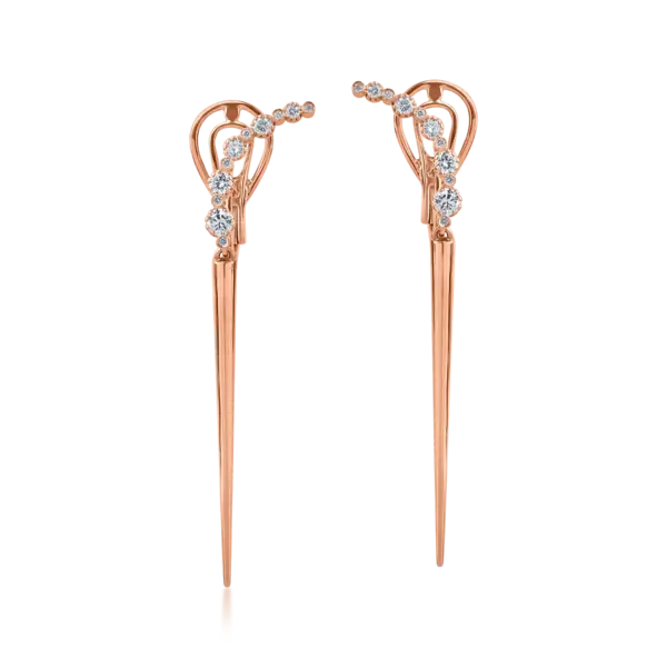 Cercei din aur roz cu diamante de 0.5ct