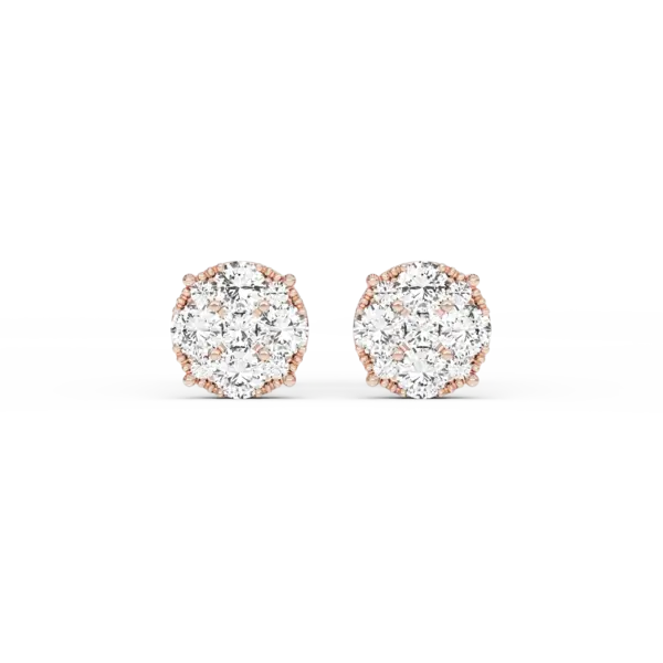 Cercei din aur roz cu diamante de 0.67ct