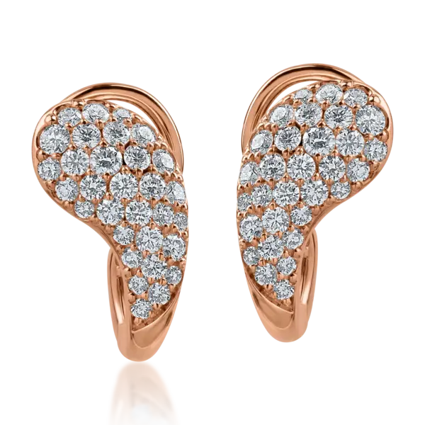 Cercei din aur roz cu diamante de 0.92ct