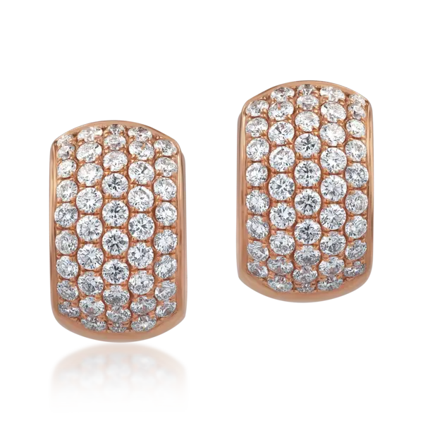 Cercei din aur roz cu diamante de 0.92ct