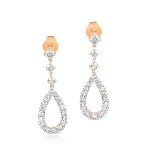 Cercei din aur roz cu diamante de 0.93ct