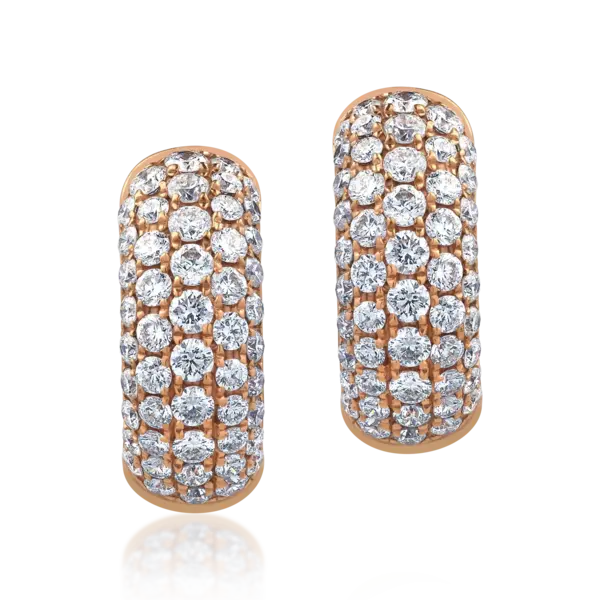 Cercei din aur roz cu diamante de 1.12ct