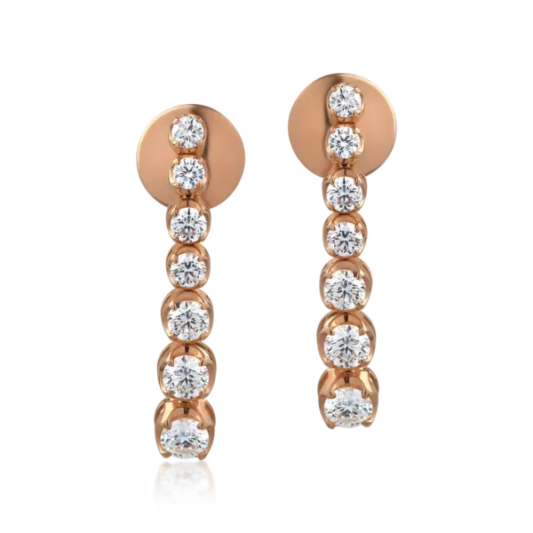 Cercei din aur roz cu diamante de 1.3ct
