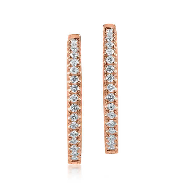 Cercei din aur roz cu diamante de 1.44ct