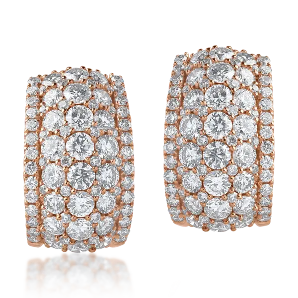 Cercei din aur roz cu diamante de 3.02ct