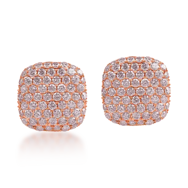 Cercei din aur roz cu diamante roz de 3.7ct