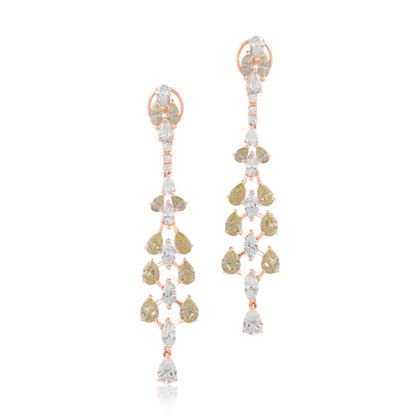 Cercei din aur roz cu fancy diamond de 7.17ct si diamante de 4.74ct