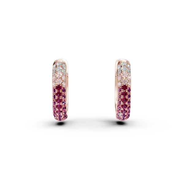 Cercei din aur roz cu pietre pretioase de 0.76ct