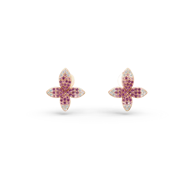 Cercei din aur roz cu safire roz de 0.9ct si diamante de 1.14ct