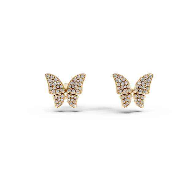 Cercei fluturi din aur galben cu diamante de 0.41ct