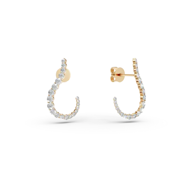 Cercei geometrici din aur galben cu diamante de 0.8ct
