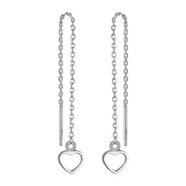 Cercei lungi argint 925, JW1802, model inimioara, placati cu rodiu