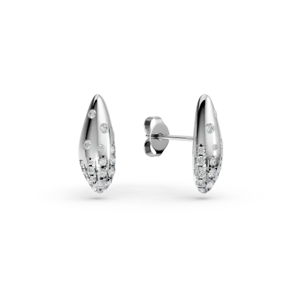 Cercei minimalisti din aur alb cu diamante de 0.48ct