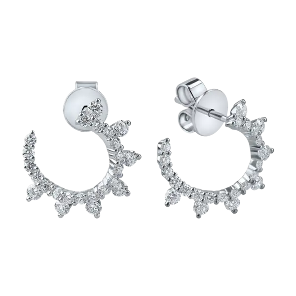 Cercei on ear din aur alb cu diamante de 1.1ct