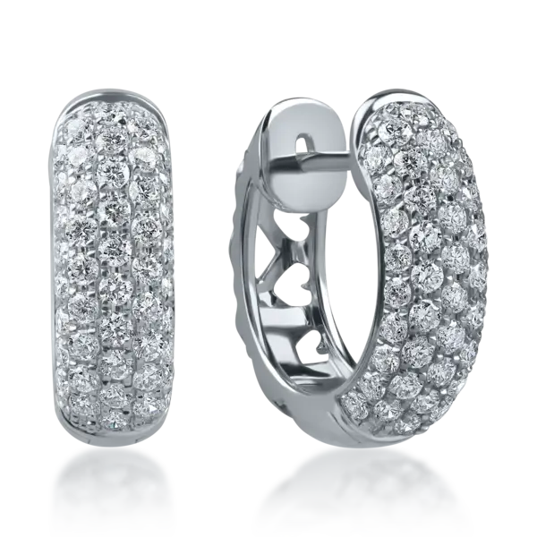 Cercei on ear din aur alb cu diamante de 1ct
