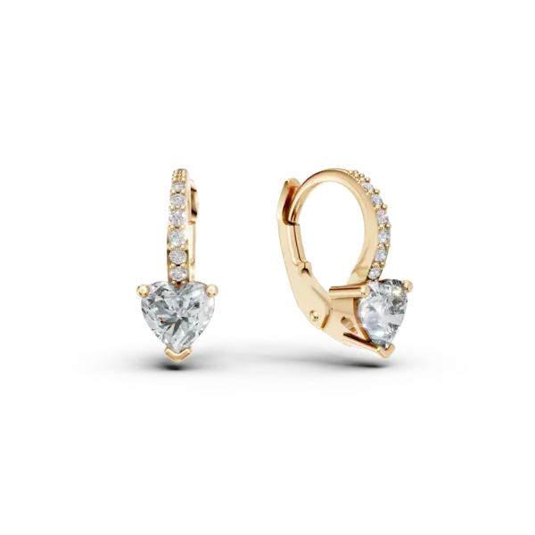 Cercei on-ear din aur galben cu zirconia