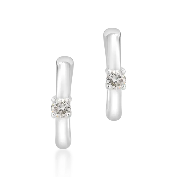 Cercei pentru copii din aur alb cu diamante de 0.10ct